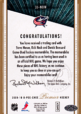 2008-2009 OPC Premier TRIOS 3J-NBM Derick Brassard :: Rick Nash :: Steve Mason