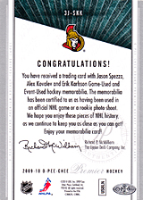 2008-2009 OPC Premier TRIOS 3J-SKK Alex Kovalev :: Erik Karlsson :: Jason Spezza